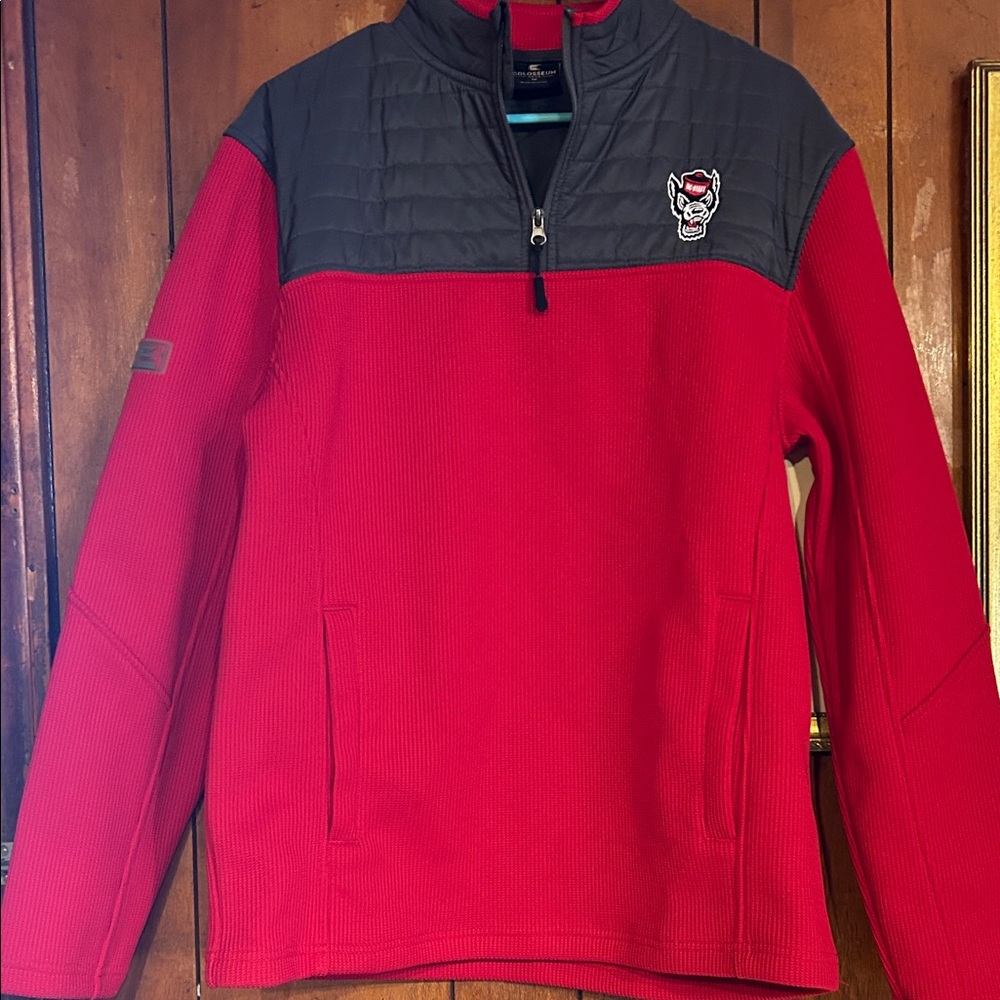 Colosseum Black and Red Quarter-Zip Jacket